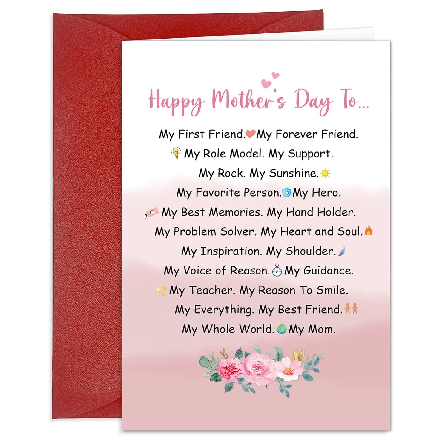 Happy Mother'S Day Card For Mom From Son Mothers Day Greeting Card With Envelope Mother'S Day Card From Daughter Mothers Day Gift Cards For Mom Stepmom Grandma