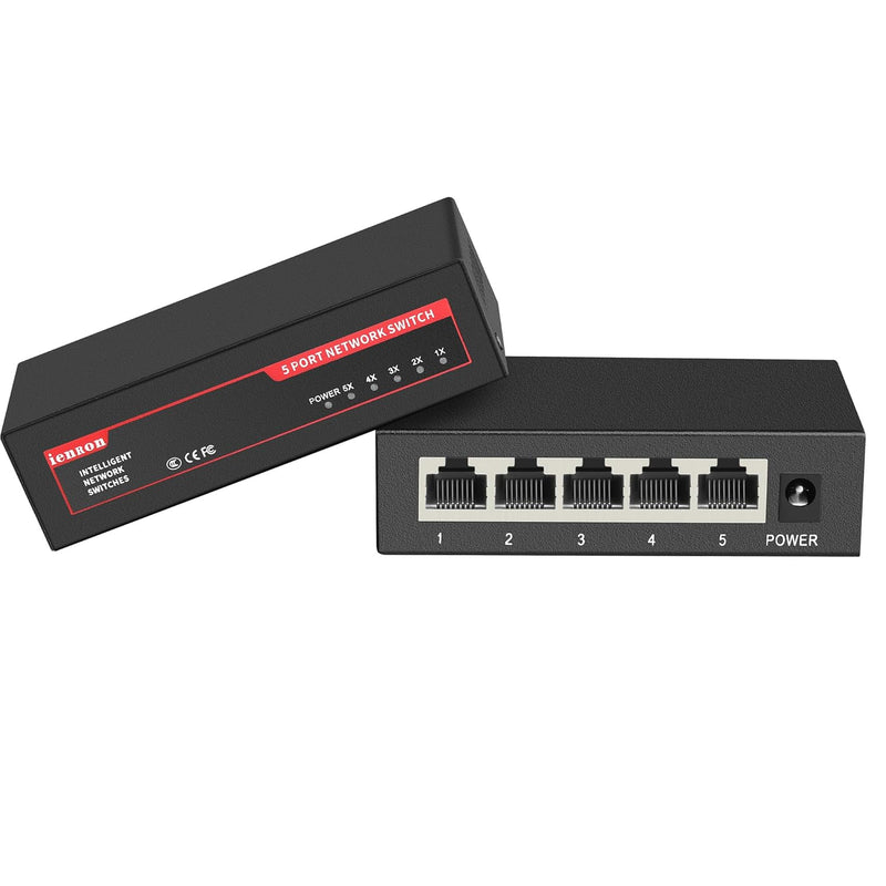 5 Ports Gigabit Network Switch, Supported Desktop Or Wall Mount Plug And Play