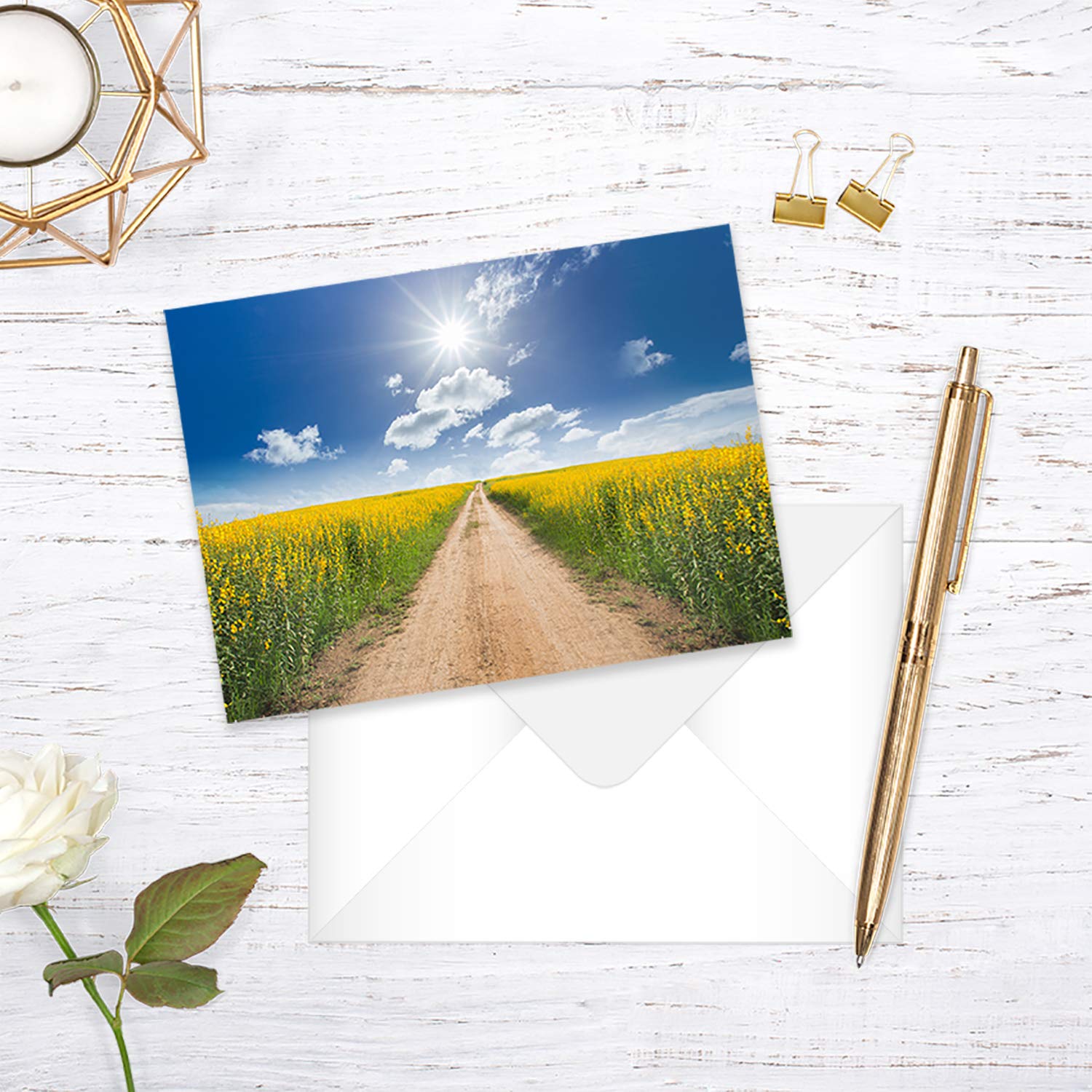 Beautiful Scenery Generic Note Card Pack / 24 Nature Greeting Cards With White Envelopes / 6 Breathtaking Outdoor Scenery Designs / 4 5/8" X 6 1/4" All Occasion Sympathy Cards