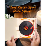 Unique Record Player Pop Up Cards - Vinyl Spins When Opened, Retro Design For Valentine'S Day Birthday Anniversary All Occasion, Romantic Love Gift For Husband Boyfriend Him Wife Girlfriend Her