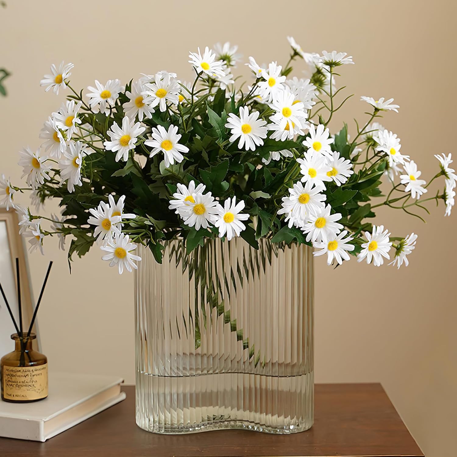 Artificial Daisy Flowers For Outdoor - 2 Bundles White Daisy Flower Bulk, Perfect Decoration For Table Windowsill Porch