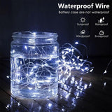 4-Pack Fairy Lights Battery Operated With Timer, Waterproof 16Ft 50 Led String Lights Indoor Outdoor, Cuttable Starry Fa