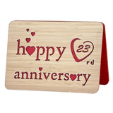 Wooden 23Rd Anniversary Card,Handmade Wedding Anniversary Greeting Cards,23Rd Anniversary Card For Her,Him,Husband,Wife