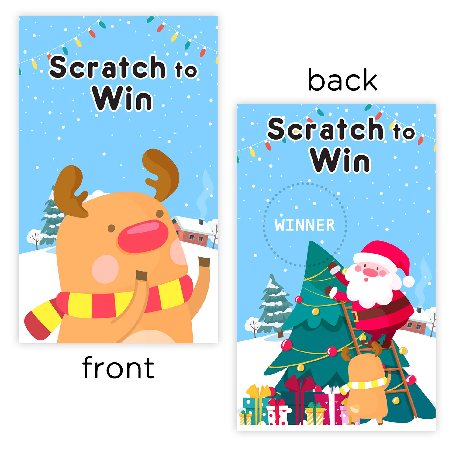 Christmas Scratch Off Cards (40 Pack) Christmas Party Game For Holiday Events - Groups, Adult - Festive Raffle Tickets For Prize Drawings Choice Christmas Star