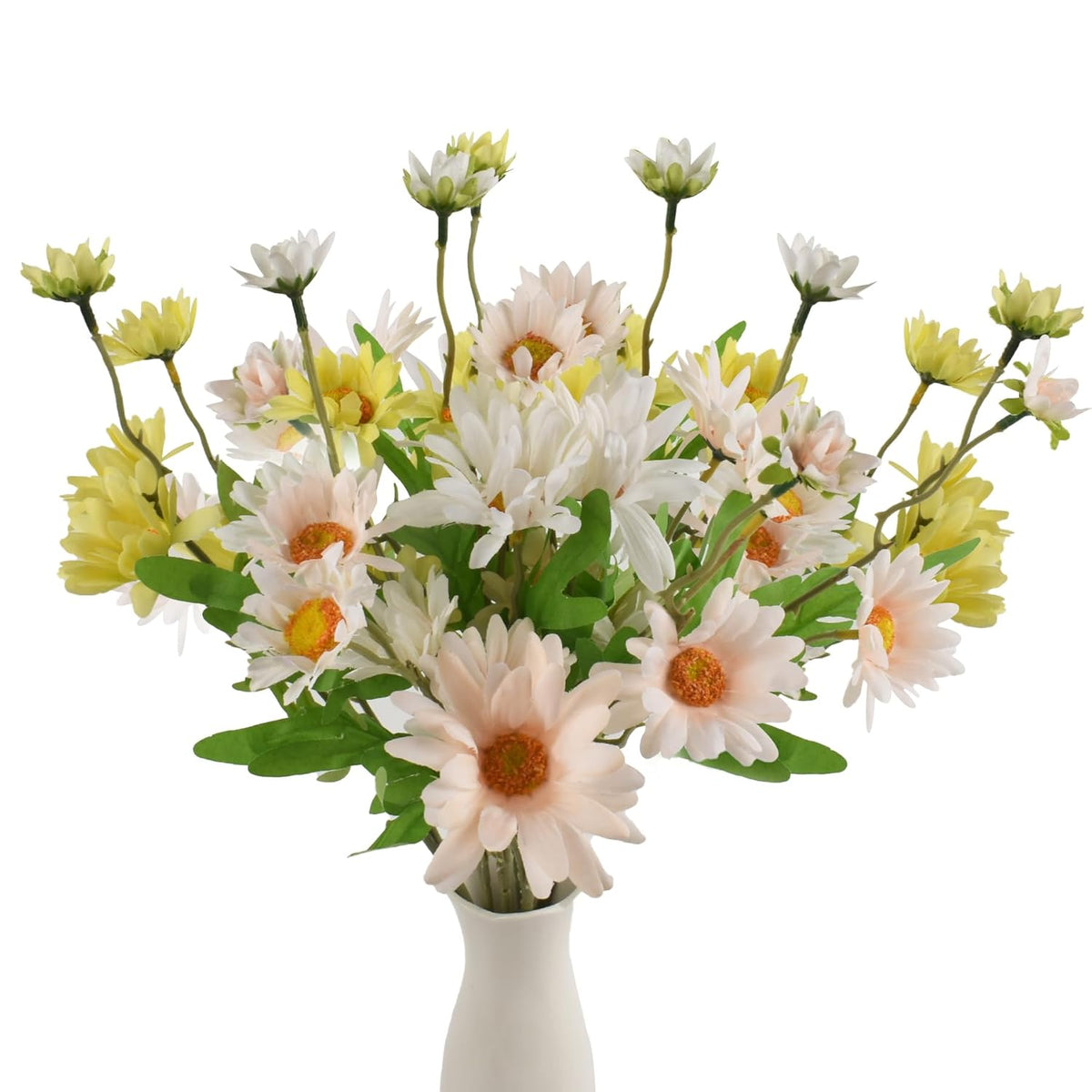 Artificial Daisy Flowers 6Pcs, Artificial Wildflowers Silk Flower Bouquets Faux Flowers For Vase Plastic Floral Table Centerpieces For Home Kitchen Garden Party Decor
