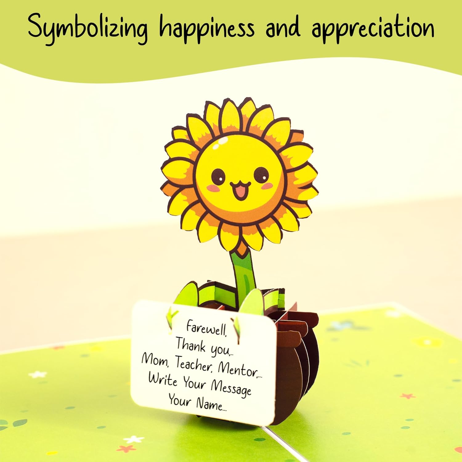 Positive Sunflower Popup Card - Thank You, Appreciation Gift For Mom, Teacher, Nurse, Coworker, Boss, Friend, Dad, Grandma, Husband, Wife - Farewell, Mother'S Day, You Are Awesome Gifts, Retirement