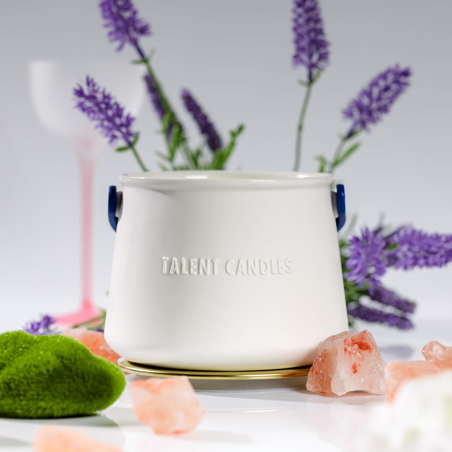 Candles For Home Scented - Scandinavian Style 3 Wick Candle - 30 Hours Long-Lasting Ceramic Candle Jar - Soy Candles Non Toxic With Minimalist Design - Summer Night