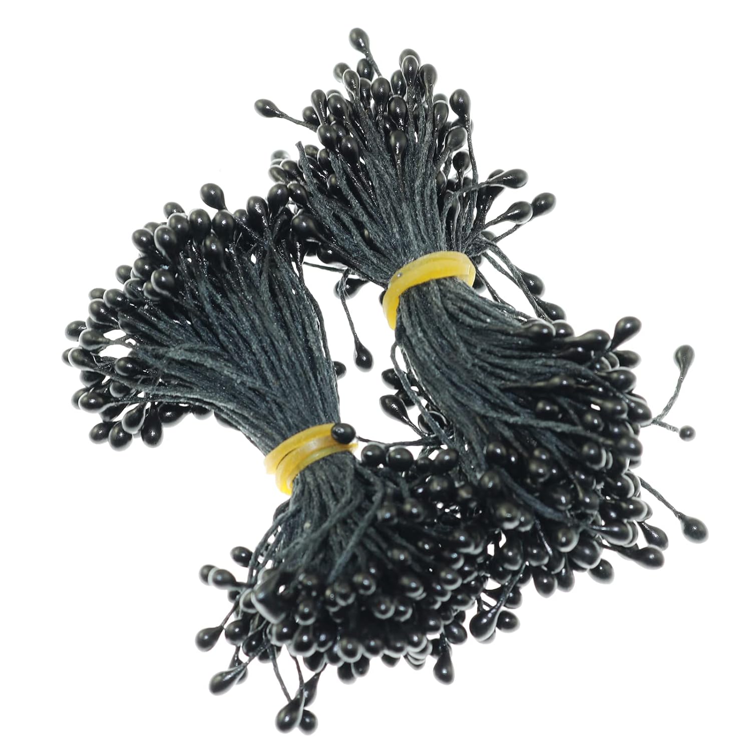 4 Bouquets 55Mm Artificial Pearlized Floral Stamen Flower Stamen For Flower Making Scrapbook Decoration Artificial Flowers, Pearlescent Black