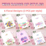 Happy Mother’S Day Greeting Cards Assortment For Mom, Wife, Blank Notes Cards For Mother'S Day Birthday Supplies (18 Cards With Envelopes & Stickers, 4" X 6" Cover, 6 Floral Designs)