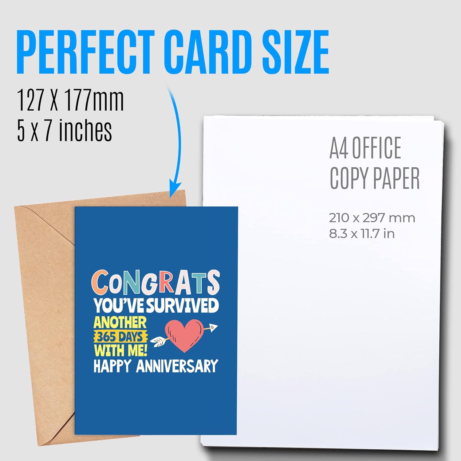 Funny Anniversary Card For Him Or Her | Original Anniversary Present For Husband, Wife, Girlfriend, Boyfriend | Joke Card For Valentine'S Day For Men Or Women | Congrats