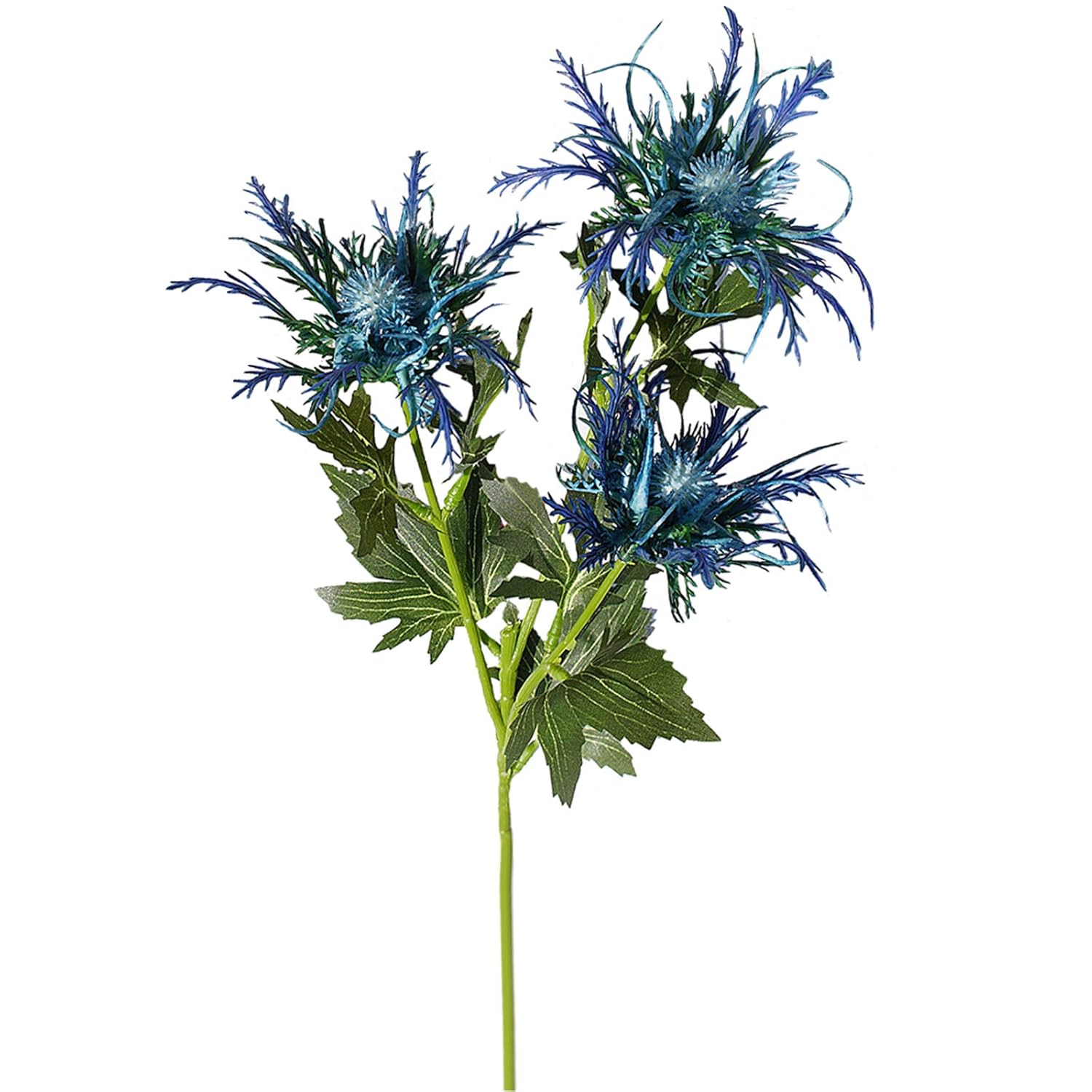 6 Sets Artificial Eryngium Foetidum Flowers Plants Thistle Spray Eryngoes Sea Holly For Home Wedding Decor (Blue)