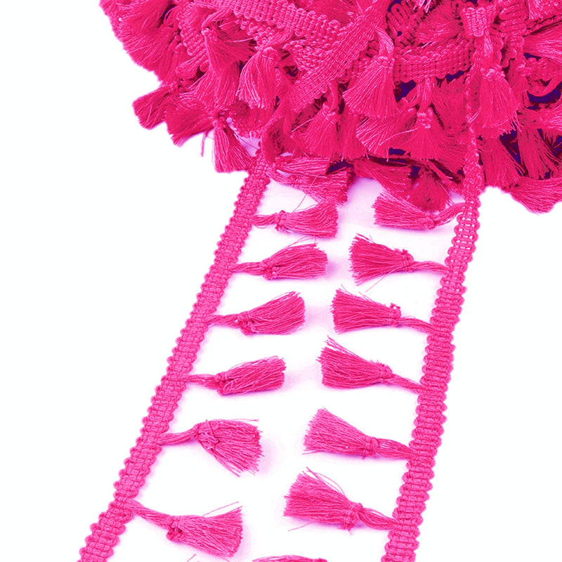 20 Yards Mini Tassel Fringe Trim,Boho Tassels Ribbon For Women,1.6Inch Wide Se