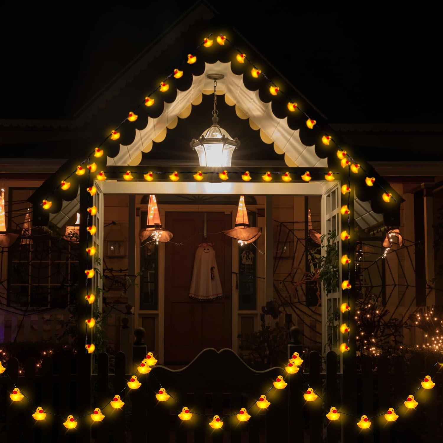 60/100 Led Rubber Duck String Lights For Christmas Tree Duck Battery Operated String Lights Decorative For Xmas Holiday