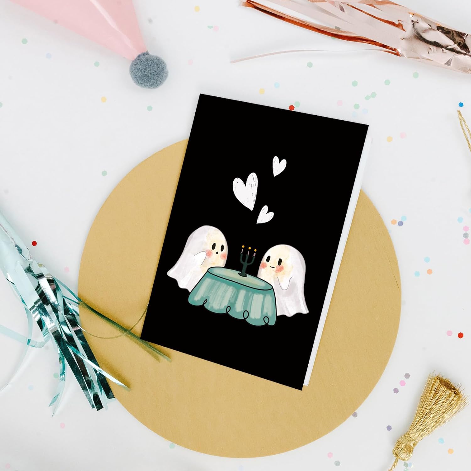 Cute Ghost Valentines Card For Him Her, Spooky Anniversary Day Card For Boyfriend Girlfriend, Halloween Card For Wife Husband