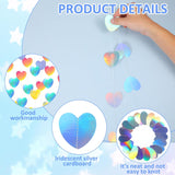 6.5Ft Heart Garland, Holographic Heart Streamers Christmas Paper Garland For Valentines Day Birthday Wedding Engagement Bridal Shower Bachelorette Winter Iridescent Party Decorations