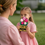 Mom Birthday Card, Flower-Shaped Mothers Day Card Gift From Daughter Son With Coordinating Envelope & Decorative Stickers