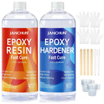 Crystal Clear Epoxy Resin Kit 32Oz, Bubble-Free, Anti-Yellowing, Self Leveling Easy Mix 1:1 Coating And Casting Resin For Table Top, Molds, Tumbler Crafts, Painting, Jewelry, Diy Gifts