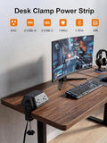 Desk Clamp Power Strip 6 Outlets 4 USB 10FT Cord 1440J Surge Protector