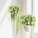 6Pcs Artificial Uv Resistant Flowers Outdoor Fake Plants Flowers Star Jasmine White Greenery Plastic Flowers Farmhouse Plants Shrubs For Hanging Planter Garden Cemetery Grave Kitchen Decor