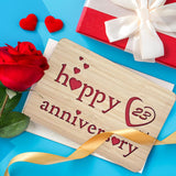 Wooden 23Rd Anniversary Card,Handmade Wedding Anniversary Greeting Cards,23Rd Anniversary Card For Her,Him,Husband,Wife