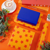 Anime Theme Wrapping Paper -Mini Roll- 17 Inch X 32.8Ft Blue Orange Star Gift Wrap Art Paper For Cartoon Animation Birthday Baby Shower Supplies