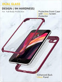 iPhone SE 2022 2020 Case iPhone 8 Case with Built-in Screen Protector Slim Full Body Protective Cover Plum