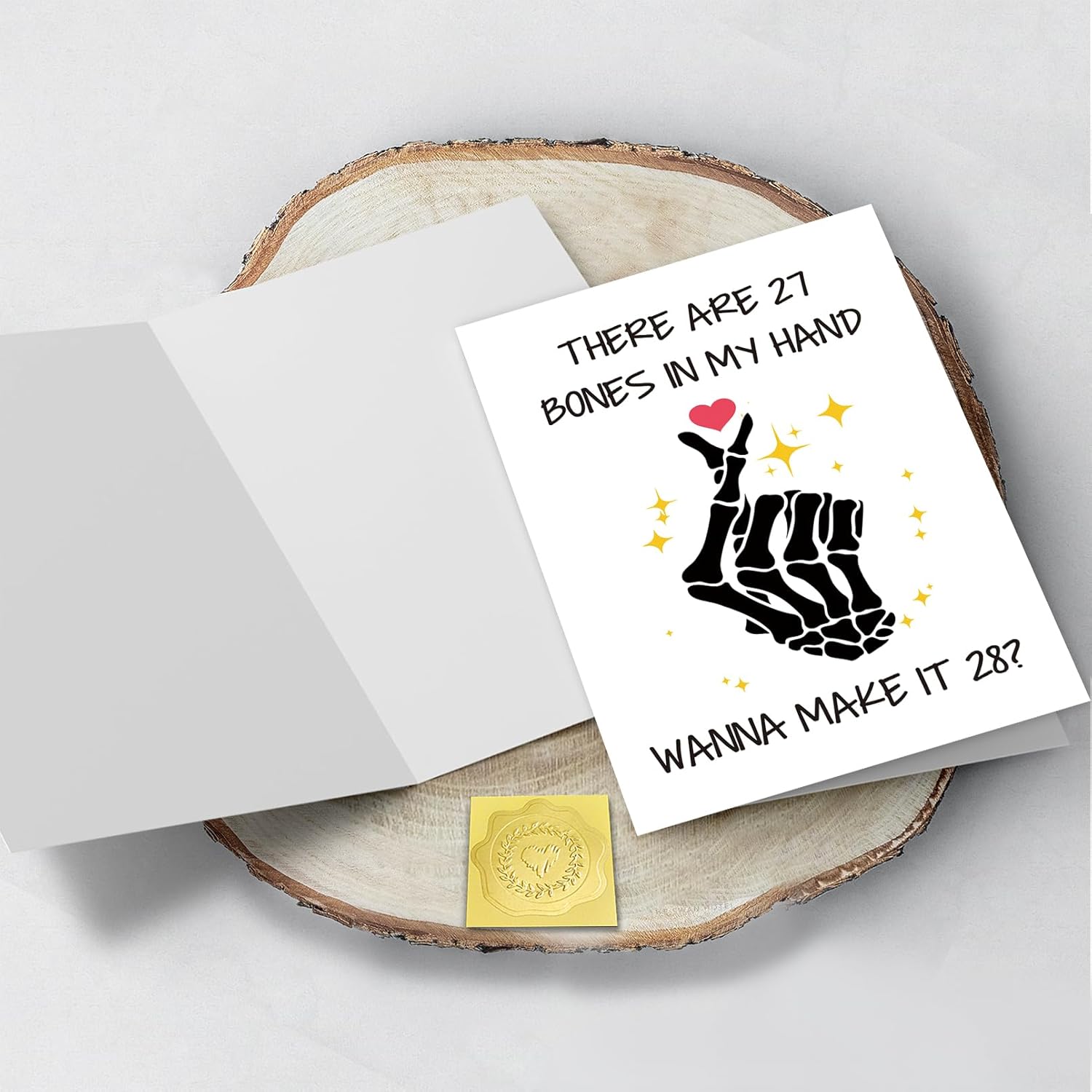 Funny Valentines Day Card For Girlfriend Wife, Rude Valentine’S Day Card For Women Her, There Are 27 Bones In My Hand Wanna Make It 28