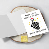 Funny Valentines Day Card For Girlfriend Wife, Rude Valentine’S Day Card For Women Her, There Are 27 Bones In My Hand Wanna Make It 28