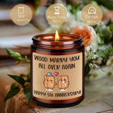 5Th Wedding Anniversary Candle, 5Th Anniversary Wood Themed Gifts For Wife Husband, 5 Year Wedding Anniv. Funny Gifts For Him Her, Happy Fifth Marriage Presents For Couples Women Men Boyfriend