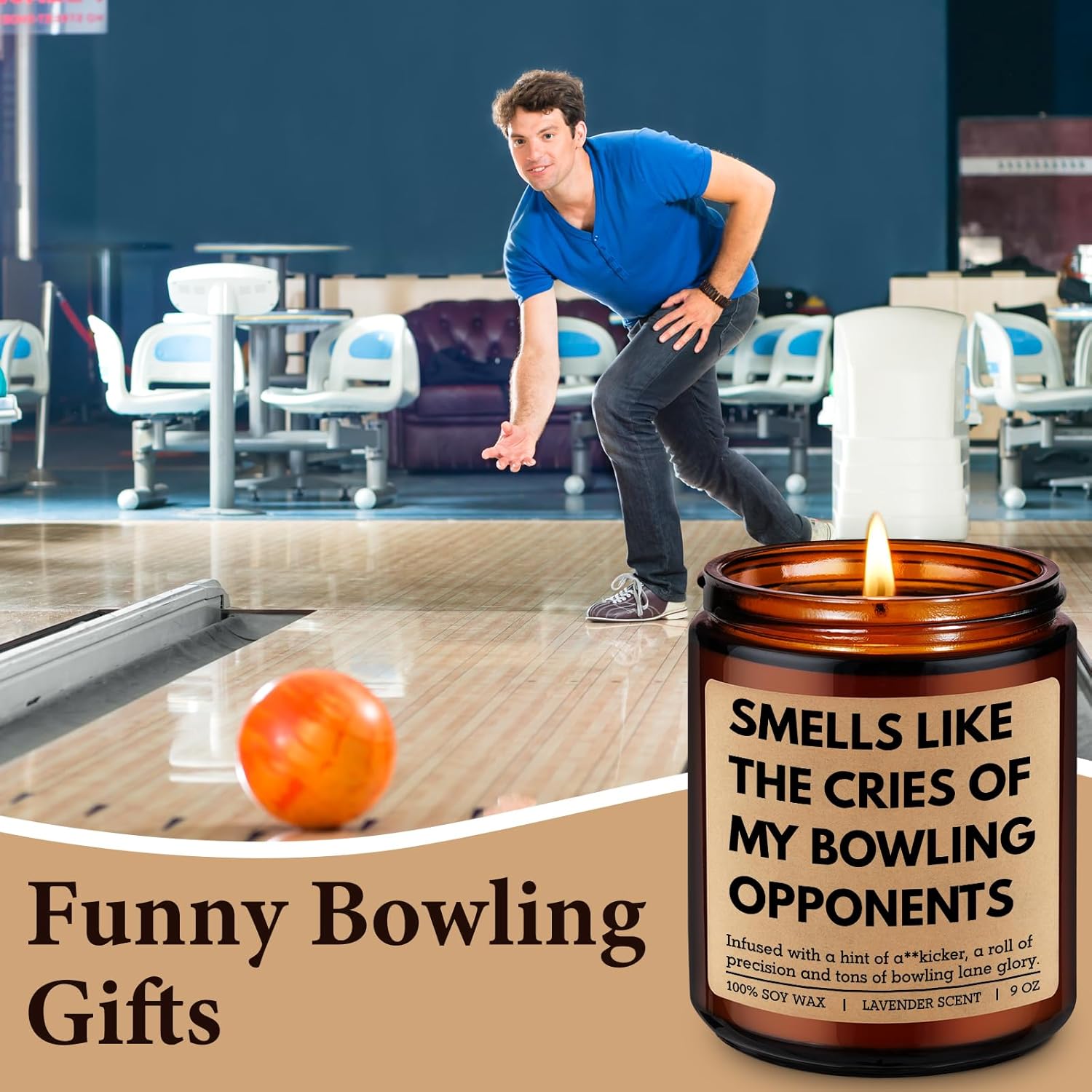 Candle, Bowling Gifts For Men Women, Funny Gifts For Bowlers Lovers, Bowling Accessories, Tenpin Ball Themed Stuff, Birthday Valentines Idea For Team League Player Friend Dad Husband Boyfriend