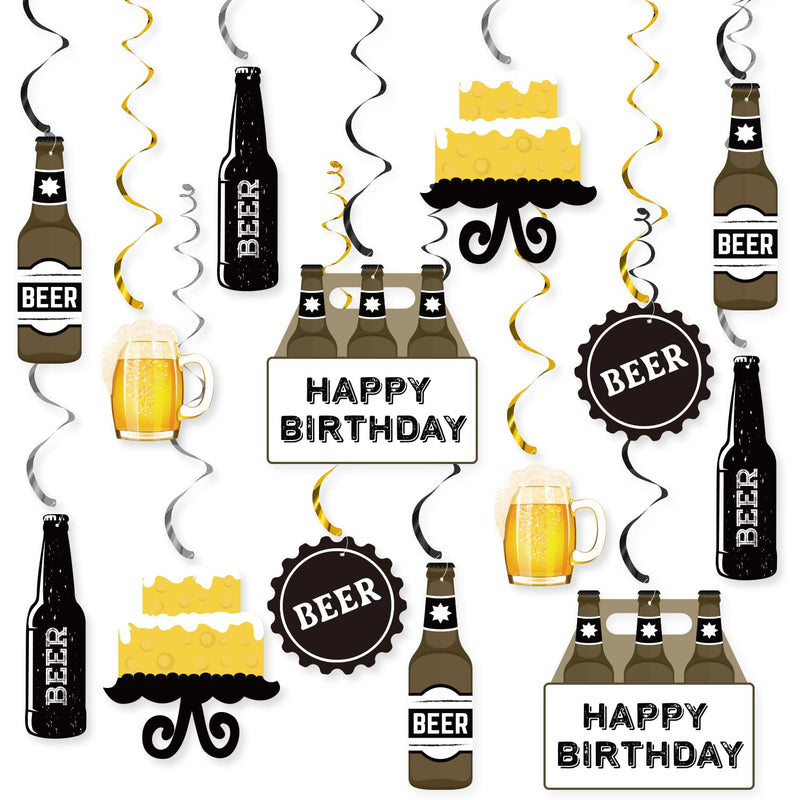 Beer Birthday Party Hanging Decorations, Cheers And Beers Happy Birthd