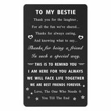 Bestie Gifts For Women, Best Female Friend Birthday Card, Friendship Gifts For Women Bff Mothers Day Wallet Card