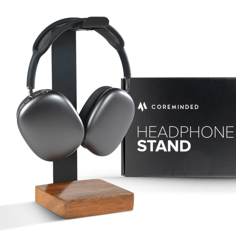 Universal Headphone Stand For Desk - Solid Wood Headset Stand For Desk - Heavy