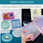 3Pcs Diamond Resin Tray Mold With Edges, Silicone Tray Molds For Resin Casting, Square Rectangle Round Epoxy Mold Diy Jewelry Plate Box Candle Holder Container Art Craft Making Supplies