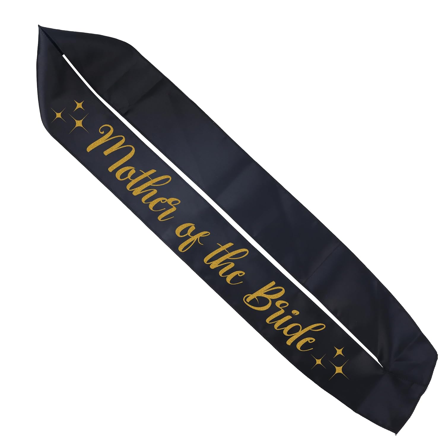 Mother Of The Bride Sash - Black & Gold Wedding Sashes | Bridal Shower Bridesmaids Set Ceremony Decorations Groom Women Supplies Tribe Favors Gifts Wedding Party Accessories Brides Gift Favor Decor
