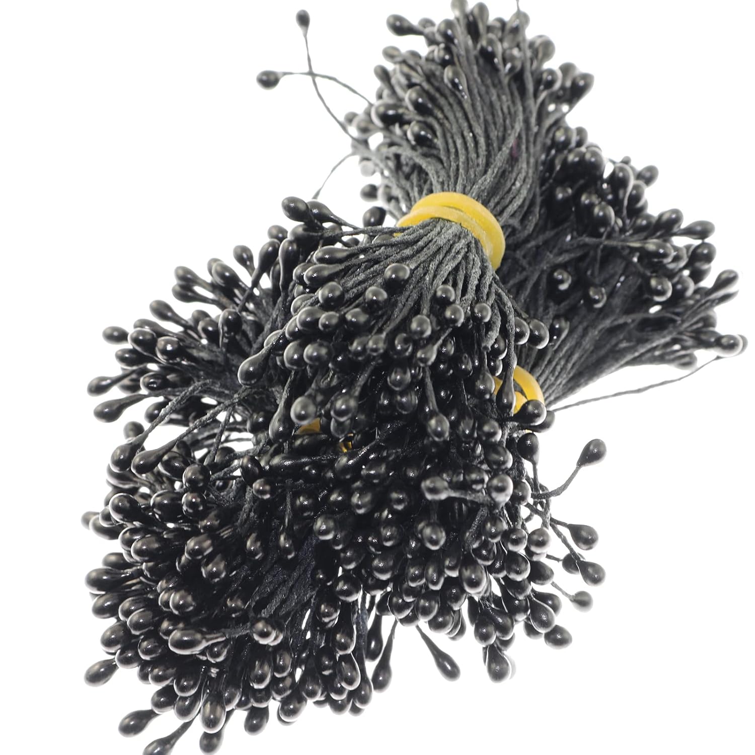 4 Bouquets 55Mm Artificial Pearlized Floral Stamen Flower Stamen For Flower Making Scrapbook Decoration Artificial Flowers, Pearlescent Black