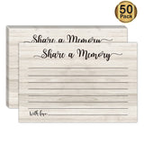 Share A Memory Cards, 50 Cards, Memory Card For Celebration Of Life, Graduation, Wedding, Retirement, Going Away Party, 4 X 6 Inch, Wood Grain