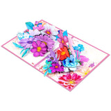 Large Cosmos Flower Pop Up Cards,Paper Flower Bouquet Greeting Cards With Blank Note Card & Envelope, Ideal Gift For Celebrating Love, Birthday, Anniversary, Special Moments, Valentine'S Day