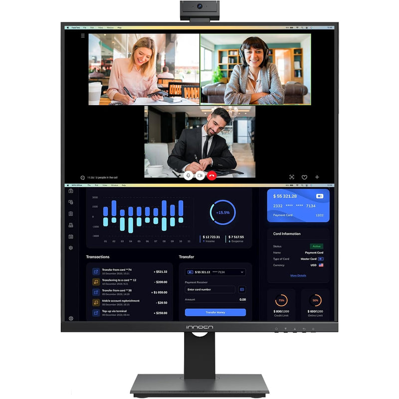 28 Inch 16:18 Sdqhd 2560 X 2880P Computer Vertical Monitor With 2.0Mp Webcam W