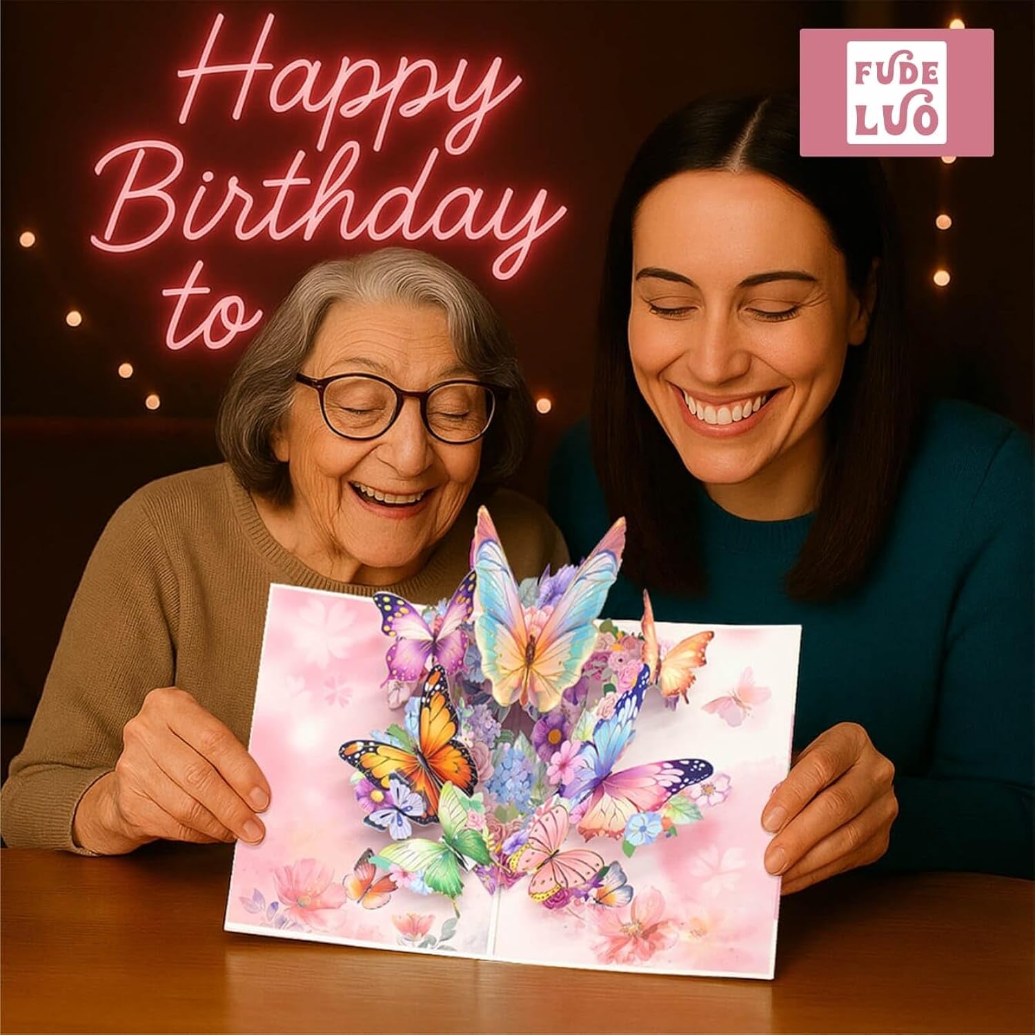 Handmade 3D Pop Up Butterfly Birthday Card For Women & Girls, All-Occasion Greeting Card With Floral Design For Anniversary, Thank You, Get Well, Mother'S Day | Includes Envelope & Stickers