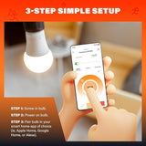 A19 Smart LED Light Bulbs 2 Pack RGBW Color Changing 800LM Alexa Google Home Apple Home Compatible