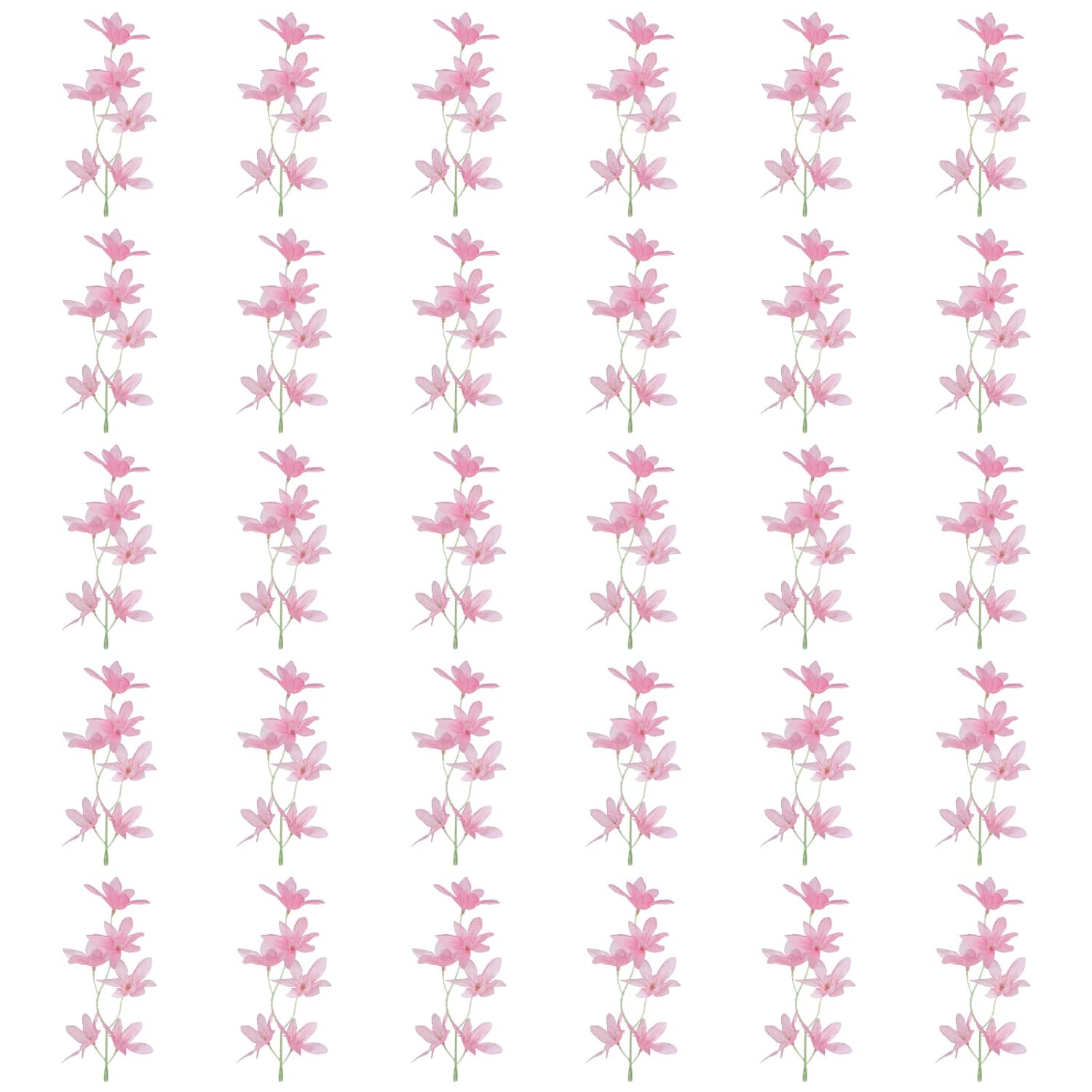 Orchids Fake Flowers, 30 Pcs Artificial Flower Arrangement Hairpin Headdress Wreath For Floating Candles Vase Home Wedding Centerpiece Decorations, Pink