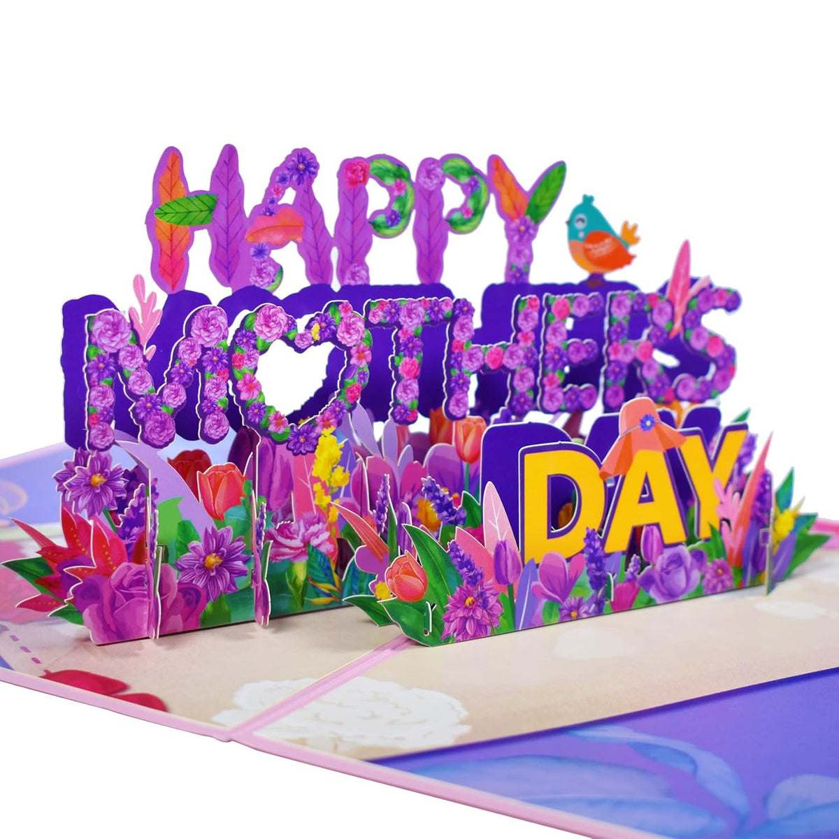 3D Happy Mothers Day Pop Up Card, Pop Up Mothers Day Flower Greeting Card With Envelope And Blank Note Cards For Best Mom Women Wife Daughter Grandma