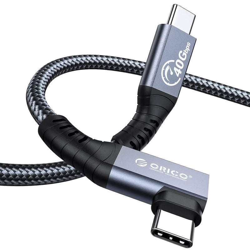 ORICO Cable Compatible with Thunderbolt 4 Right Angle 0.98FT, 40Gbps USB C to