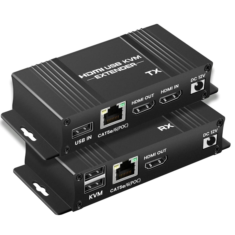 164Ft Hdmi Kvm Usb Extender Over Cat 5E/6/7 Cable, 1080P Hdmi Ethernet Extende