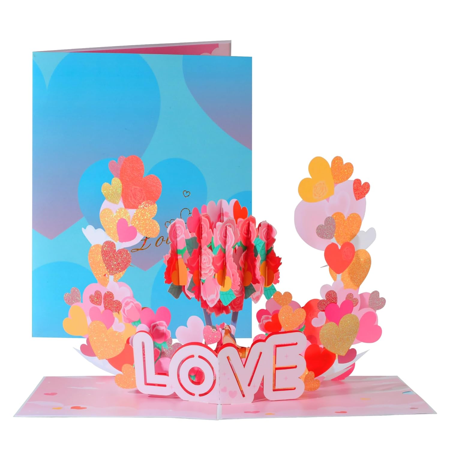 Valentines Pop-Up Love Tree Card, 3D Pop-Up Greeting Cards, For Valentine'S Day, Mothers Day, Fathers Day, Birthday, Anniversary, Graduation, Wedding, Size 7.87’‘ X 5.9’‘