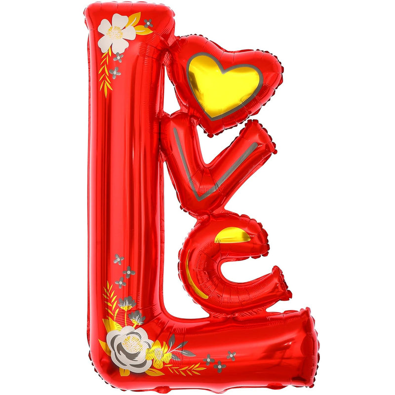 , Red Love Balloon Letters - Huge, 44 Inch | Valentines Balloons For V