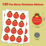 120 Merry Christmas Sticker, 2" Christmas Envelopes Seals, Gold Foil Stamping Label Xmas Gift Stickers, Christmas Decorative Sticker Good For Xmas Gifts Wrapping, Cards, Boxes, New Year Party Gifts
