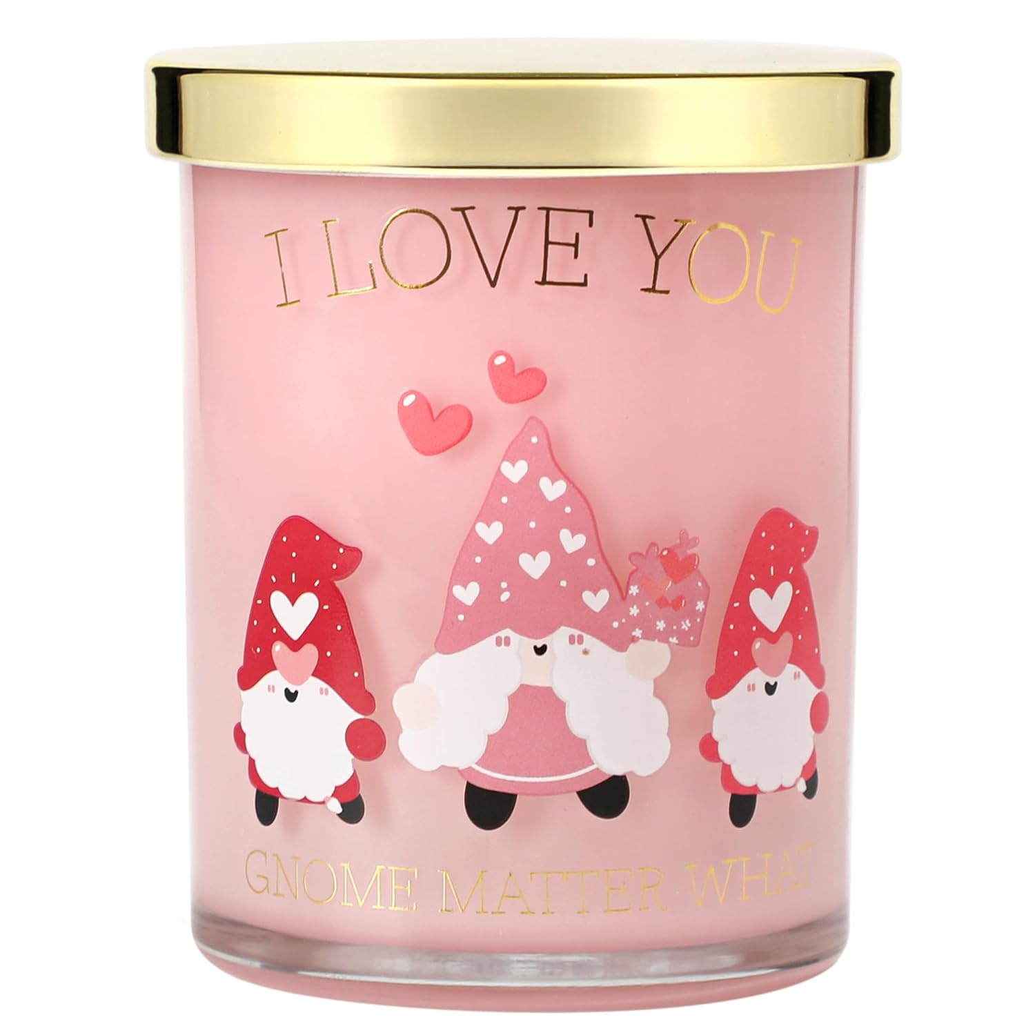 Valentine'S Day Candle - Gnome Candle Strawberry Scented Birthday Anniversary Romantic Valentines Candles Gift For Him Her Girlfriend Wife Boyfriend (Iloveyou)