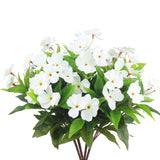 4 Pcs Artificial Flowers Outdoor Impatiens Uv Resistant Silk Impatiens Flowers White Faux Flowers Impatiens Bushes Artificial Impatiens For Pot Patio Lawn Garden Hanging Basket Porch Decor